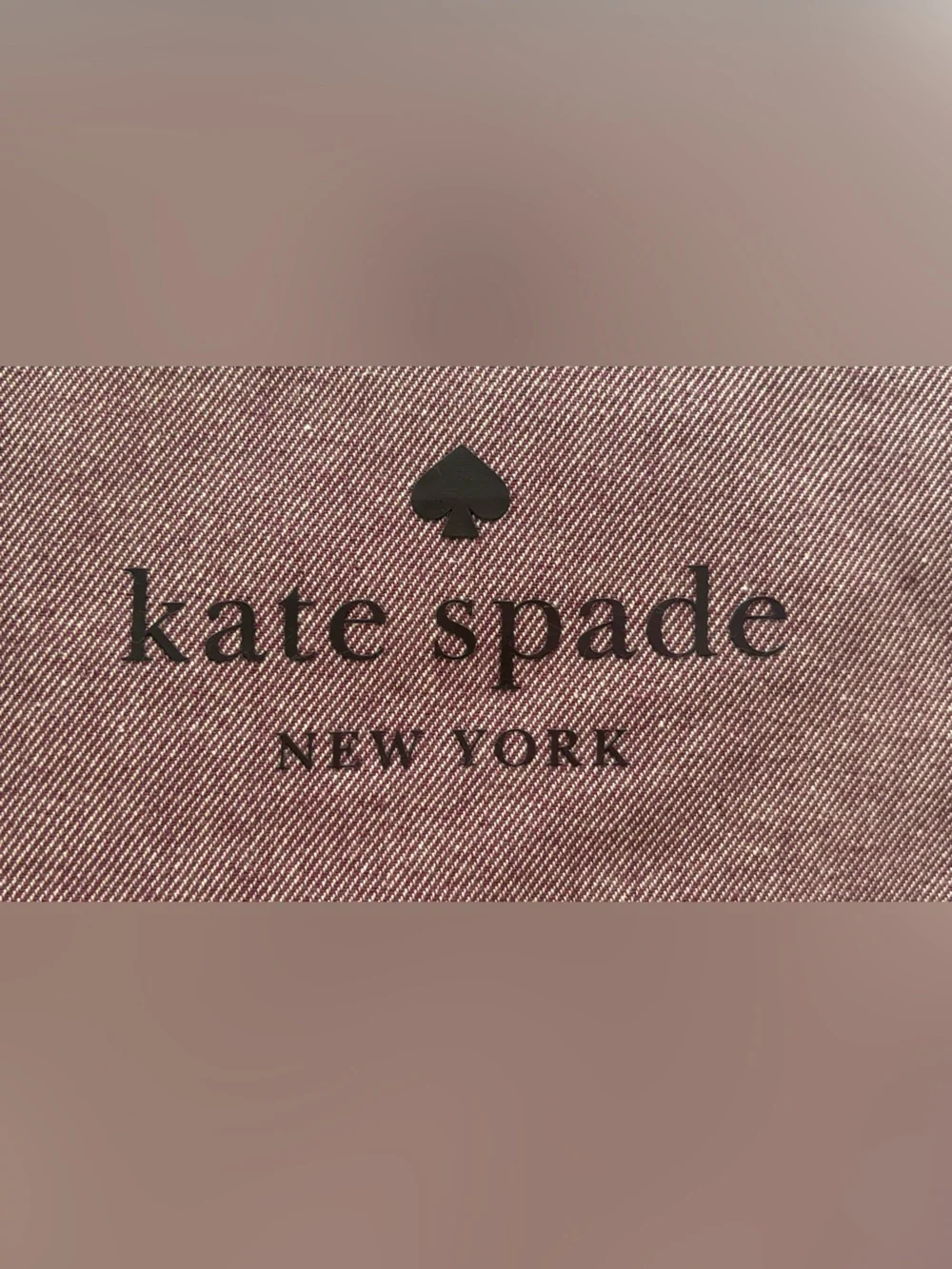 Pink and Brown Canvas Leather Zip Pouch Kate Spade Ash St. Logo Large Tassel